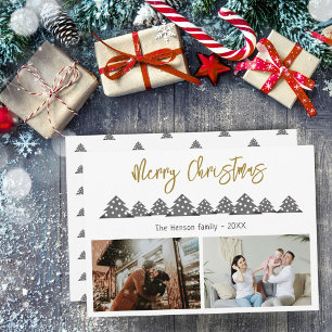 Cartão De Festividades Árvore de Natal Família Script 2 Foto