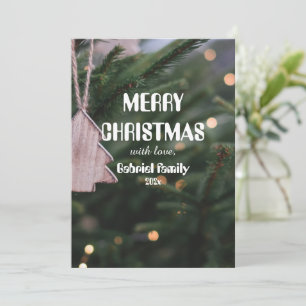Cartão De Festividades Árvore de natal familiar moderna, simples e elegan