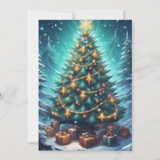 Cartão De Festividades Árvore de Natal Fantasia