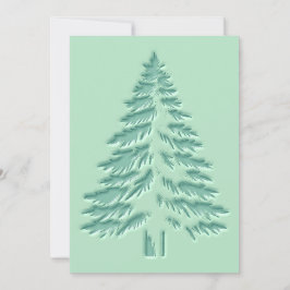 Cartão De Festividades Árvore de Natal Faux Embutida Desgastada Verde