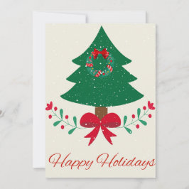 Cartão De Festividades Árvore de Natal Feliz de Férias