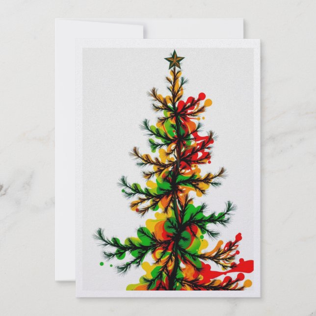 Cartão De Festividades Árvore de Natal Festiva (Frente)