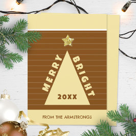 Cartão De Festividades Árvore de Natal Geométrica Minimalista de Chocolat