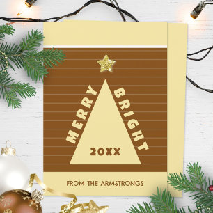 Cartão De Festividades Árvore de Natal Geométrica Minimalista de Chocolat