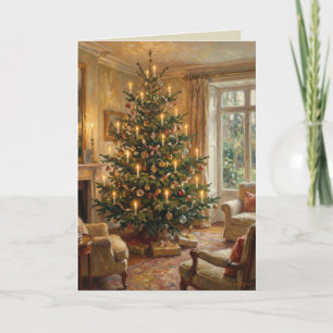 Cartão De Festividades Árvore de Natal Impressionista Arte ao Estilo de M