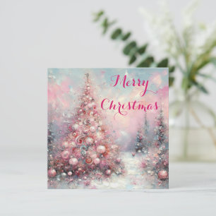 Cartão De Festividades Árvore de Natal Impressionista Caprichosa