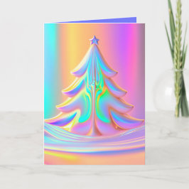 Cartão De Festividades Árvore de Natal Iridescente