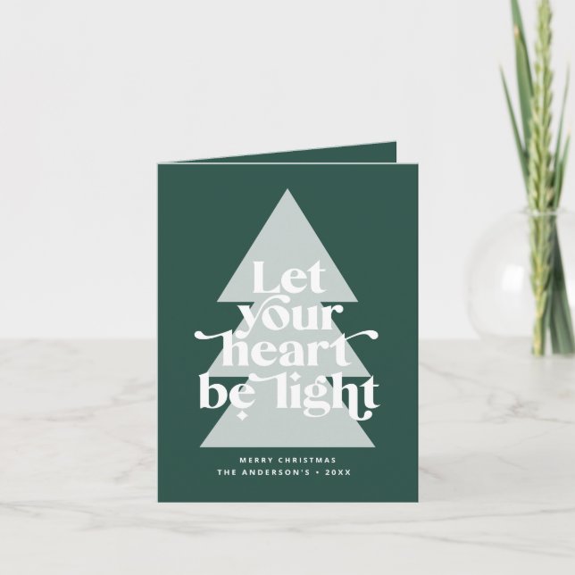 Cartão De Festividades Árvore de Natal mínima gráfica moderna (Frente)