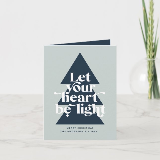 Cartão De Festividades Árvore de Natal mínima gráfica moderna (Frente)