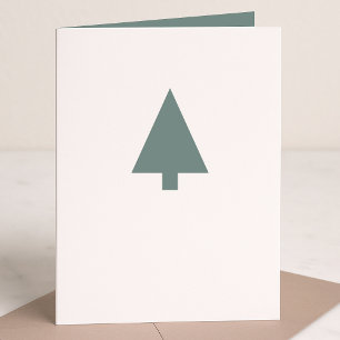 Cartão De Festividades Árvore de Natal mínima   Sage Green Clean Simple