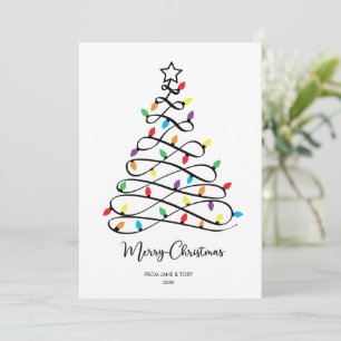 Cartão De Festividades Árvore de Natal Minimalista