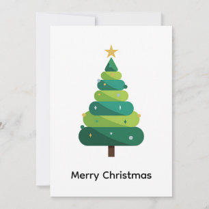 Cartão De Festividades Árvore de Natal Minimalista Abstrata Elegante