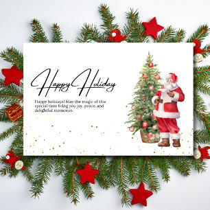 Cartão De Festividades Árvore de Natal Minimalista Feliz Férias Familiare
