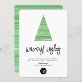 Cartão De Festividades Árvore de Natal Moderna - script de aquarela Comer