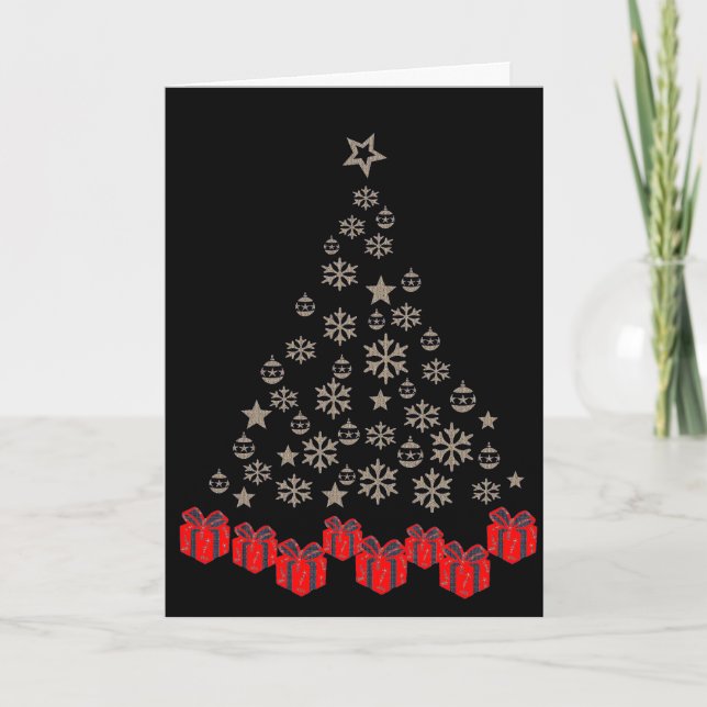 Cartão De Festividades Árvore de Natal Multilíngue (Frente)