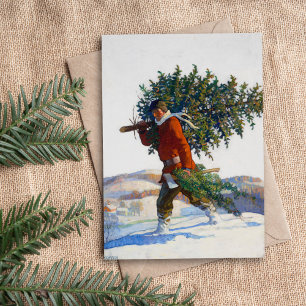 Cartão De Festividades Árvore de Natal N.C. Wyeth