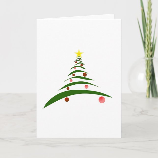 Cartão De Festividades Árvore de Natal na moda (Frente)