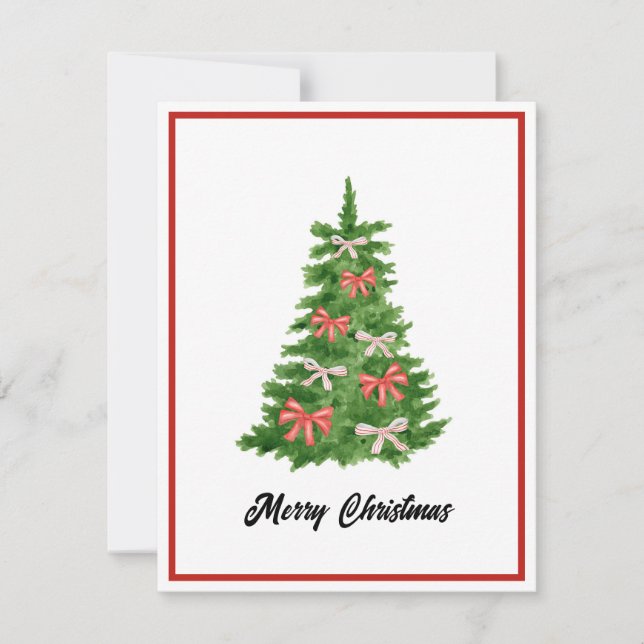 Cartão De Festividades Árvore de Natal Não Fotográfica Moderna Elegante (Frente)