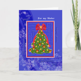 Cartão De Festividades Árvore de Natal O Tannenbaum Snowflakes para Irmã