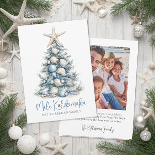 Cartão De Festividades Árvore de Natal Praia Mele Kalikimaka Foto