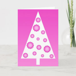 Cartão De Festividades Árvore de natal rosa - Placa