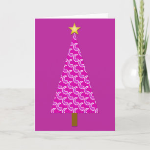 Cartão De Festividades Árvore de natal roxa