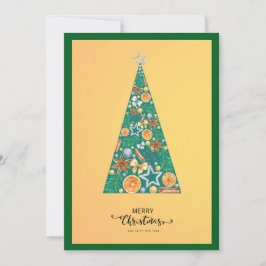 Cartão De Festividades Árvore de Natal Simples e Moderna Elegante