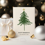 Cartão De Festividades Árvore de Natal Simples e Moderna Flat<br><div class="desc">Aceite o espírito da estação com nossa mais nova coleção de cartões de saudação de Natal plana, projetados para espalhar alegria e alegria entre parceiros comerciais, amigos e familiares amados. Nosso sortimento apresenta uma série de designs festivos, cada um preparado para trazer calor e alegria às suas mensagens de feriado....</div>