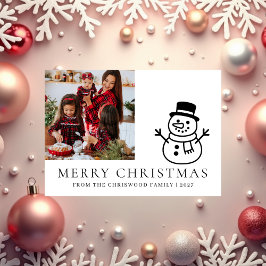 Cartão De Festividades Árvore de Natal simples família foto de Natal