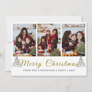 Cartão De Festividades Árvore de Natal simples Feliz Natal família 3 foto