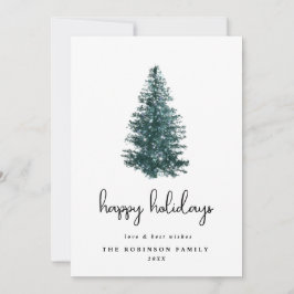 Cartão De Festividades Árvore de Natal Simples Moderna de Aquarela