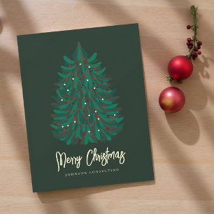 Cartão De Festividades Árvore de Natal Simples Moderna Feliz Natal