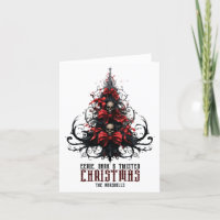 Árvore de Natal Sombria e Distorcida Crânio Goth 
