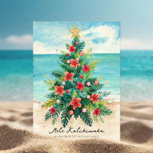 Árvore de Natal Tropical à Beira-Mar