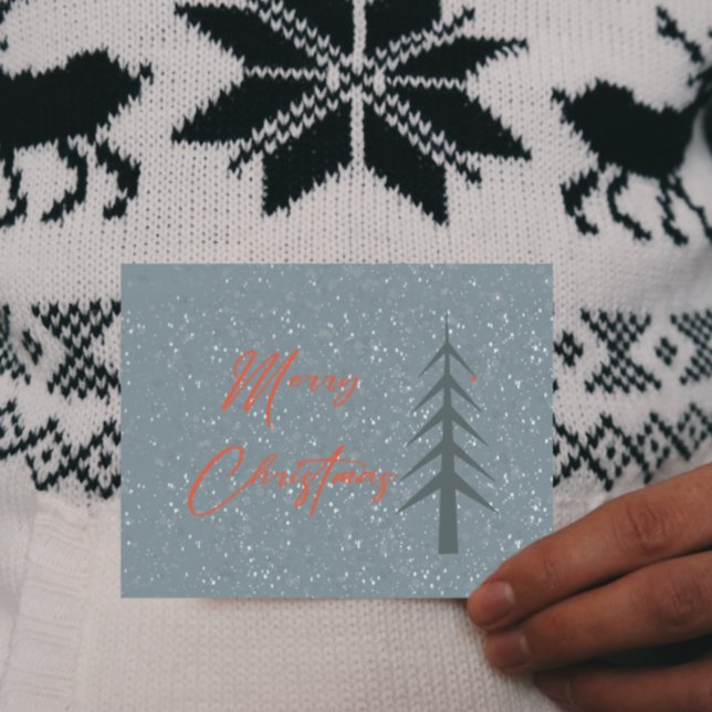 Cartão De Festividades Árvore de Natal Verde do Nordic Sage Personalizáve (Criador carregado)