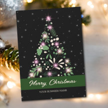 Árvore de Natal Verde Preto Brilhante Corporativa 