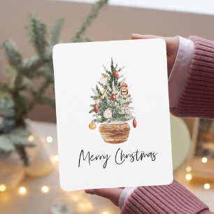 Cartão De Festividades Árvore de Natal Vintage   Feliz Natal 