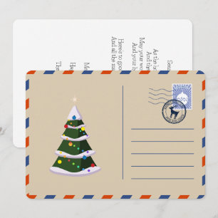 Cartão De Festividades Árvore de Natal Vintage Retro Personalizada Cumpri