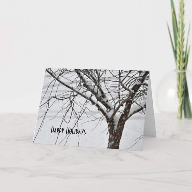 Cartão De Festividades Árvore de neve do inverno (Frente)