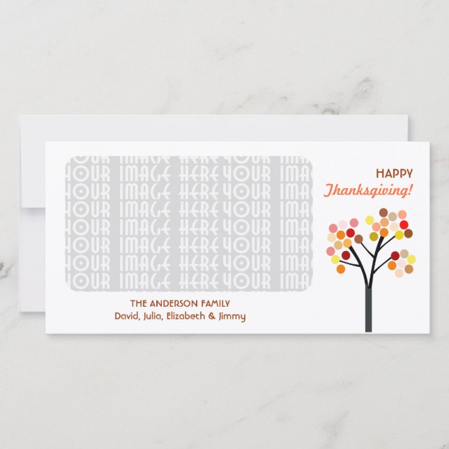 Cartão De Festividades Árvore de outono de Ação de Graças (Frente)