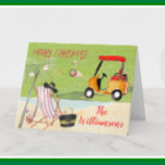 Cartão De Festividades Árvore de Palma de Golf Beach de Natal<br><div class="desc">Isto não conta uma história de excelente — você está vivendo em um lugar maravilhoso onde você pode escolher entre um dia na praia ou um no campo de golfe — entre muitas outras atividades deliciosas. Aproveite a vida e este cartão de feriado divertido. É alegre e uma maneira única...</div>
