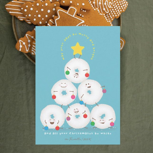 Cartão De Festividades Árvore de Rosquinhas de açúcar em pó Natal (Criador carregado)