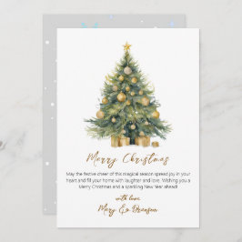 Cartão De Festividades Árvore de Script Elegante - Natal Sem Aquarela Fot