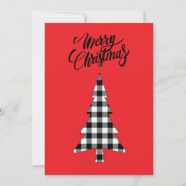 Cartão De Festividades Árvore de Verificação de Buffalo Branco Preto do A