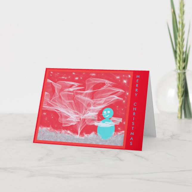 Cartão De Festividades Árvore Decoradora de Neve de Natal (Frente)