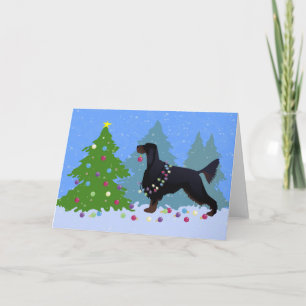 Cartão De Festividades Árvore decorativa Gordon Setter no