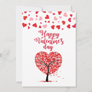 Cartão De Festividades Árvore do Coração Florindo Amor Feliz Dia dos Namo