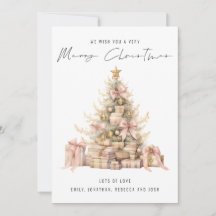 Árvore em Rose Gold Calendário 2026 Feliz Natal