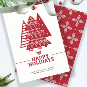 Cartão De Festividades Árvore escandinava - Natal nórdico personalizado