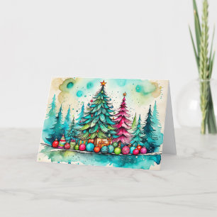 Cartão De Festividades Árvore Feliz de Natal Este É O Lado